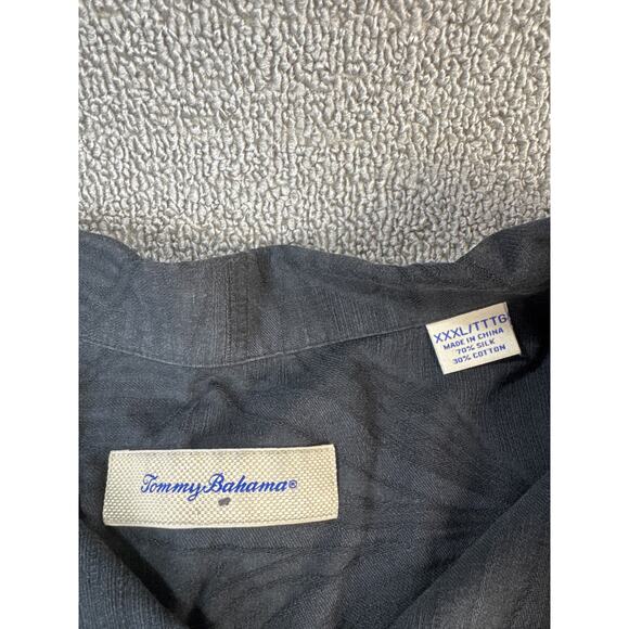 Tommy Bahama Mens Button Down Shirt Silk Cotton Blend Tropical Black Size XXXL - Picture 5 of 7